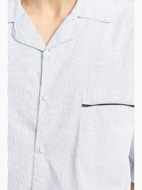 Camisa de manga curta com riscas finas giesto - Kiabi Camisa de manga curta com riscas finas giesto - Kiabi