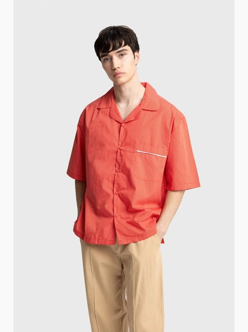 Camisa de manga curta com riscas finas giesto - Kiabi