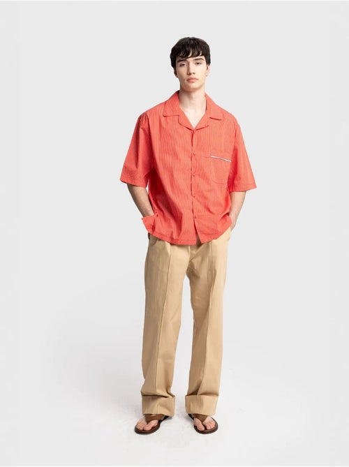 Camisa de manga curta com riscas finas giesto - Kiabi