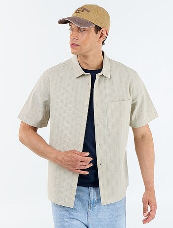 Camisa de manga curta com riscas