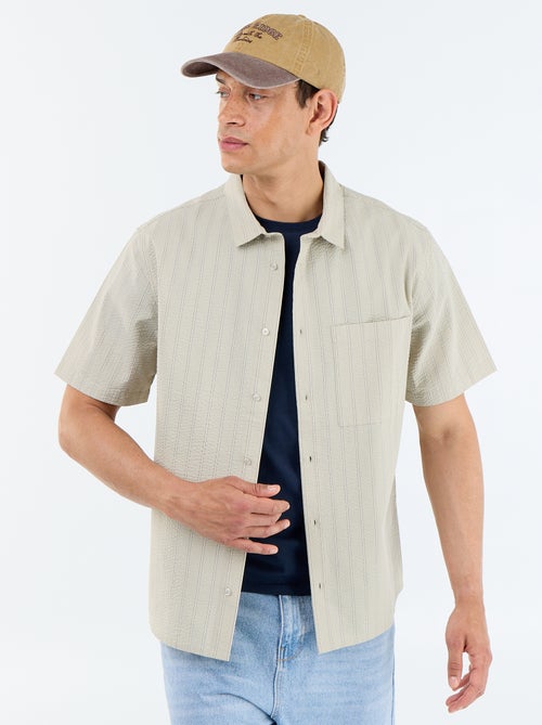 Camisa de manga curta com riscas - Kiabi