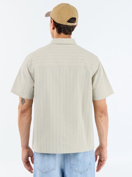 Camisa de manga curta com riscas - Kiabi
