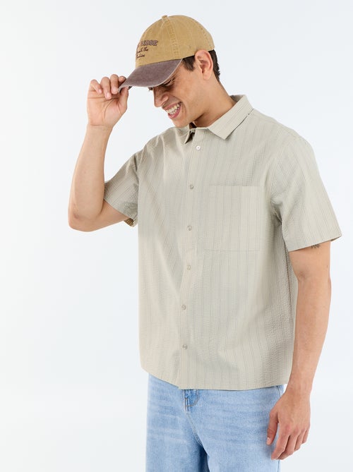 Camisa de manga curta com riscas - Kiabi