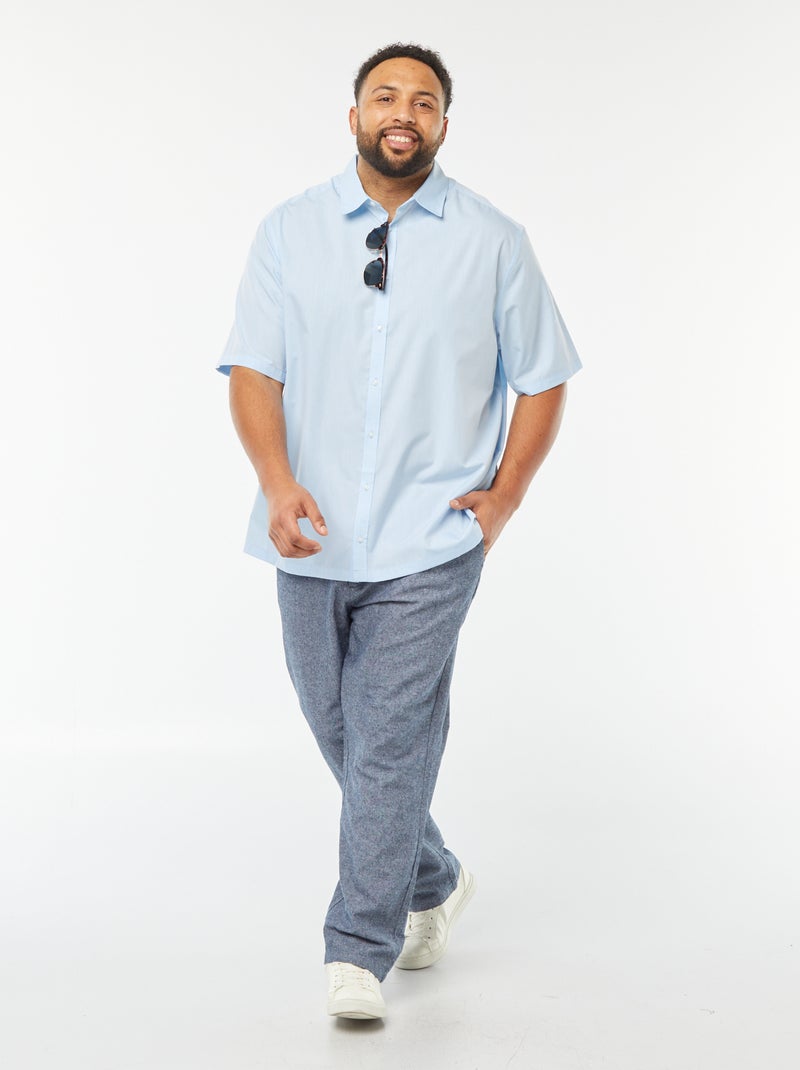 Camisa de manga curta comfort fit Azul - Kiabi