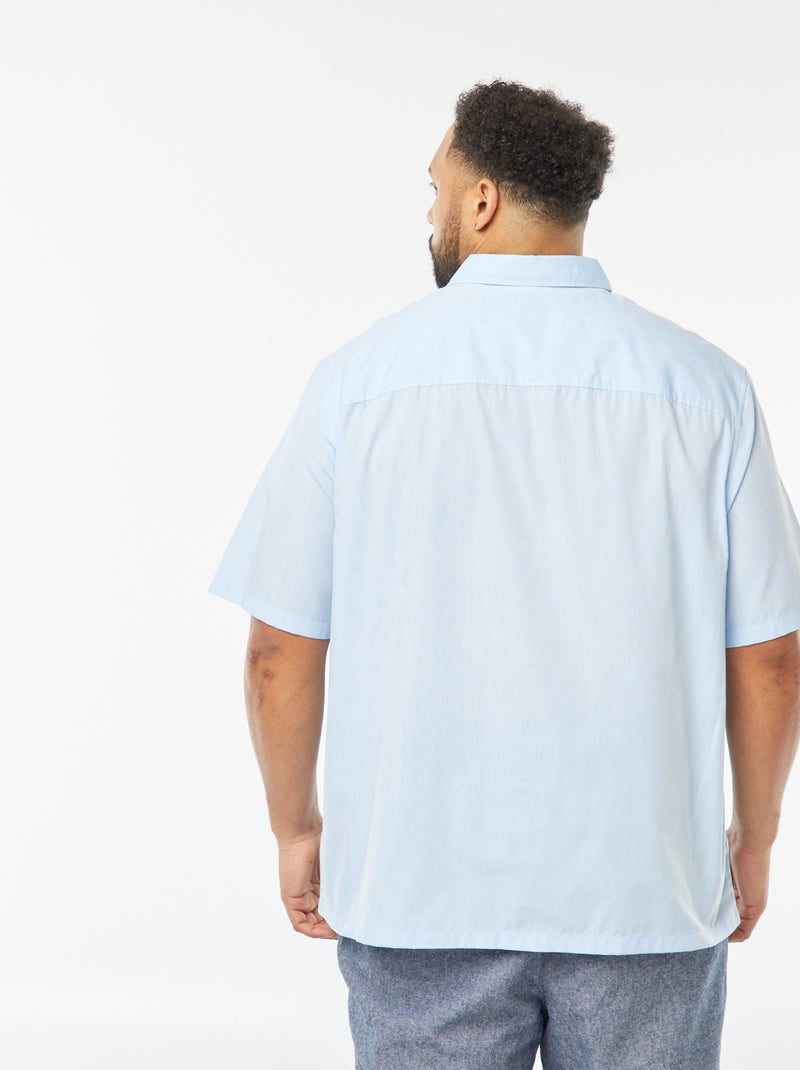 Camisa de manga curta comfort fit Azul - Kiabi