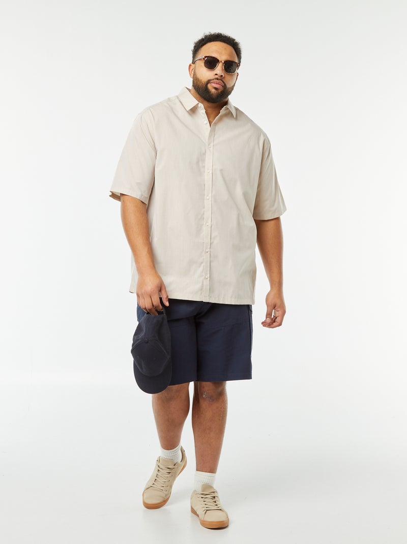 Camisa de manga curta comfort fit BEGE - Kiabi