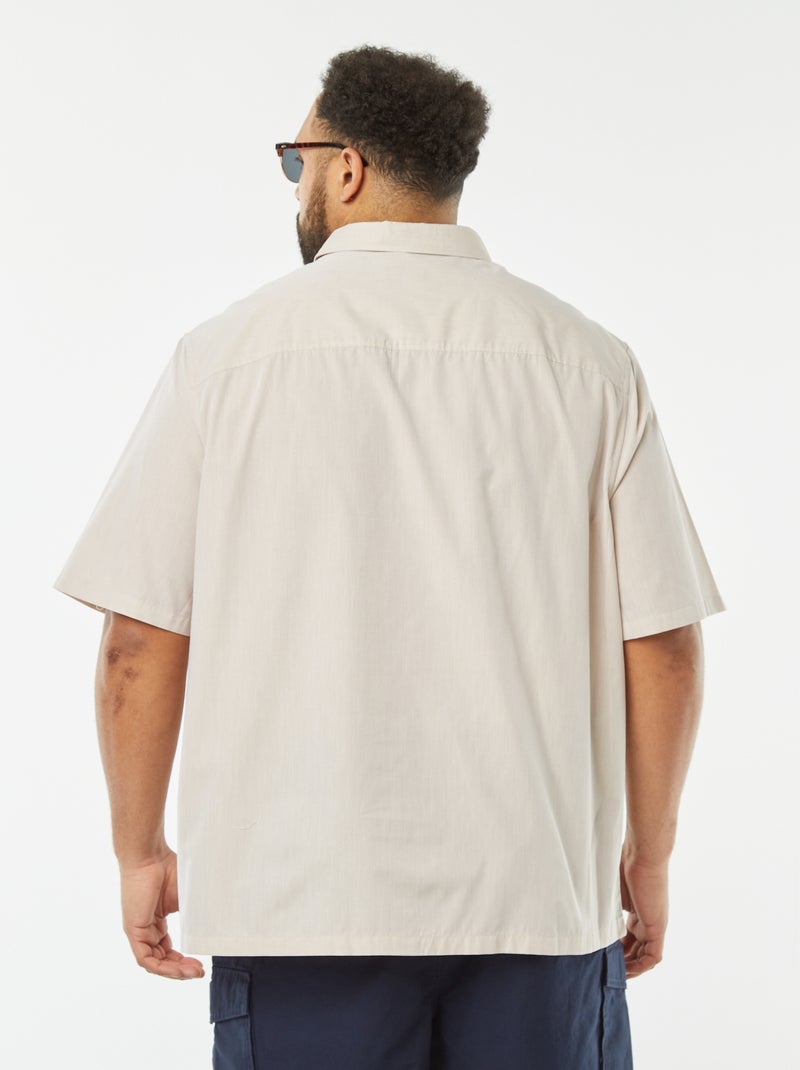 Camisa de manga curta comfort fit BEGE - Kiabi