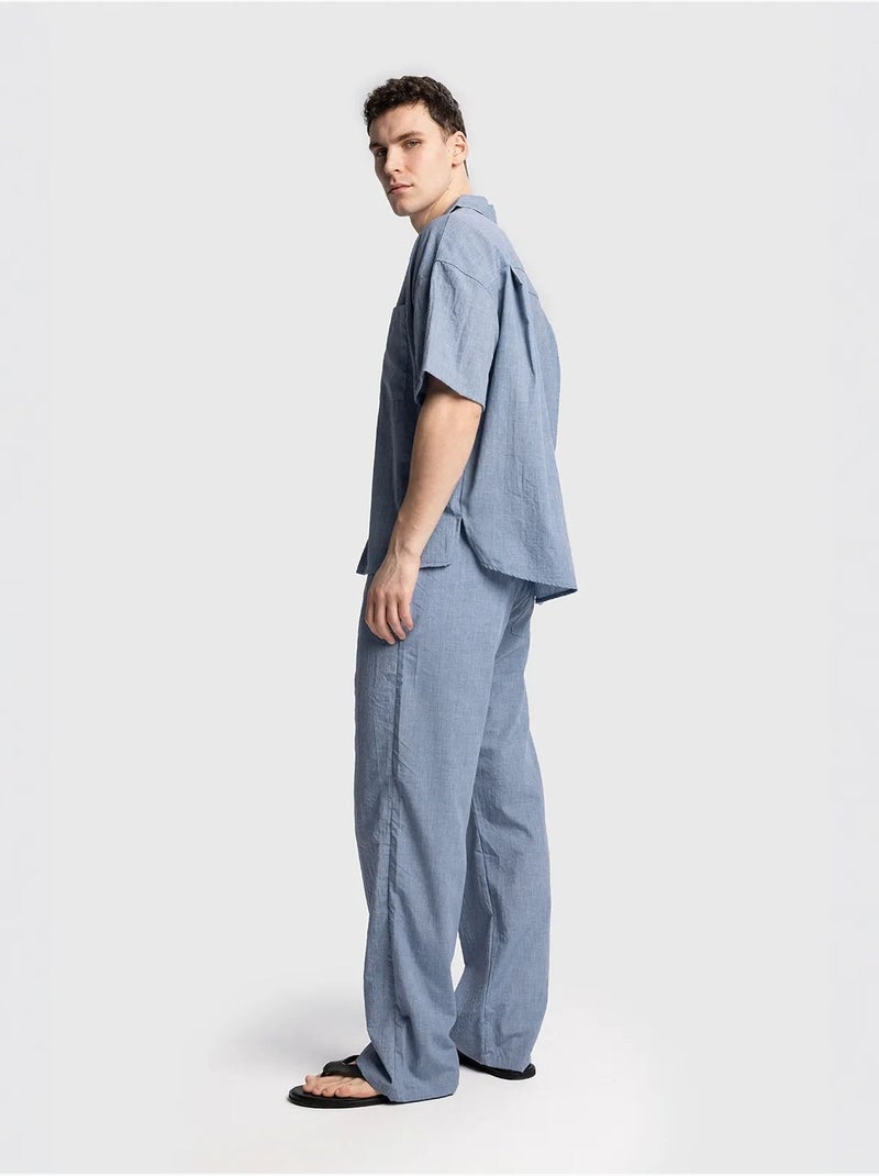 Camisa de manga curta de corte descontraído para homem giesto Azul claro - Kiabi
