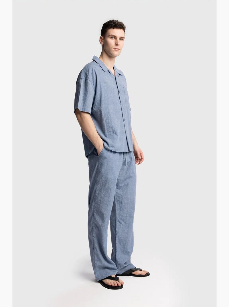 Camisa de manga curta de corte descontraído para homem giesto Azul claro - Kiabi