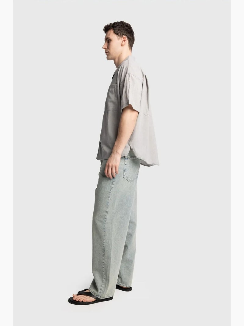 Camisa de manga curta de corte descontraído para homem giesto Cinza claro - Kiabi