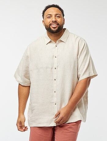 Camisa de manga curta de linho