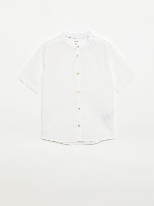 Camisa de manga curta de linho misto - Kiabi