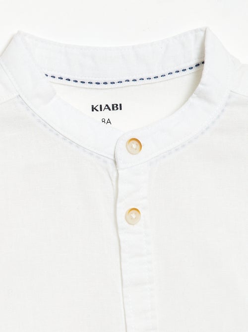 Camisa de manga curta de linho misto - Kiabi
