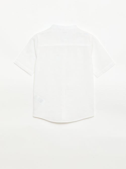 Camisa de manga curta de linho misto - Kiabi
