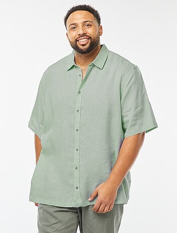 Camisa de manga curta de linho