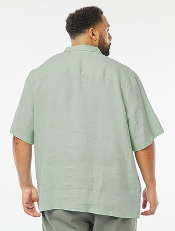 Camisa de manga curta de linho