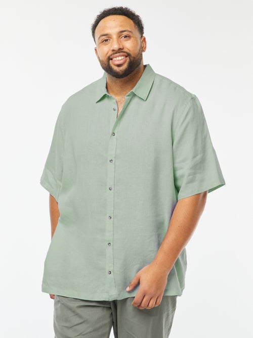 Camisa de manga curta de linho - Kiabi