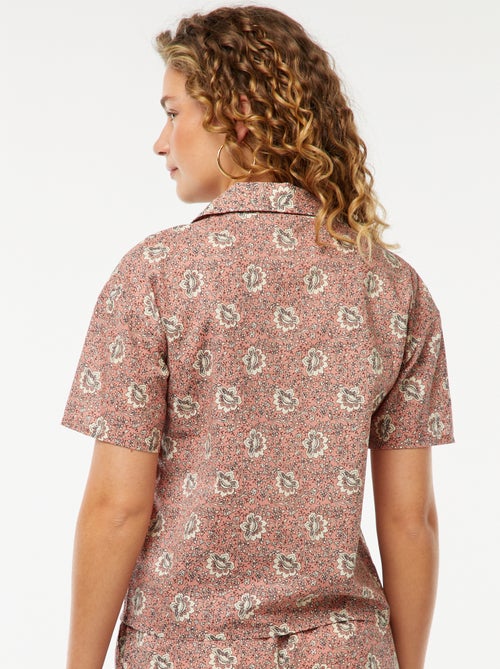 Camisa de manga curta e motivo floral - Kiabi