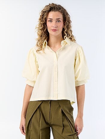 Camisa de manga curta em balão