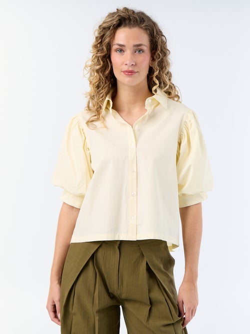 Camisa de manga curta em balão - Kiabi