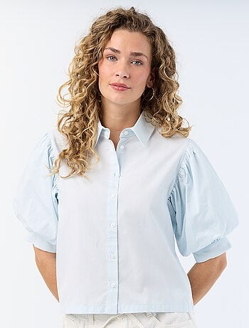 Camisa de manga curta em balão