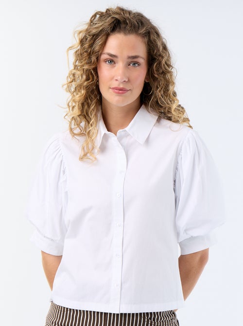 Camisa de manga curta em balão - Kiabi