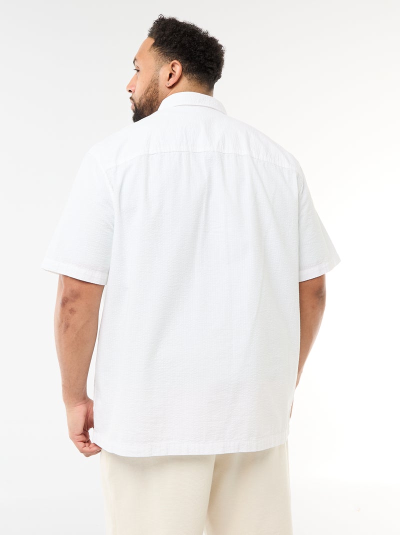 Camisa de manga curta em crepe Branco - Kiabi