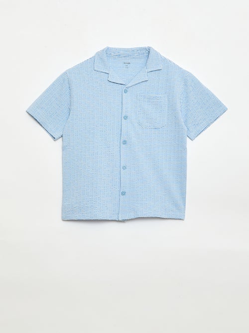 Camisa de manga curta em favo de mel - Kiabi