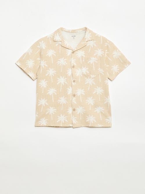 Camisa de manga curta em favo de mel - Kiabi