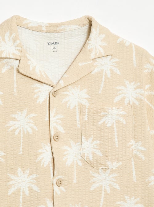 Camisa de manga curta em favo de mel - Kiabi