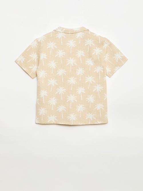 Camisa de manga curta em favo de mel - Kiabi