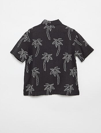 Camisa de manga curta em gaze de algodão