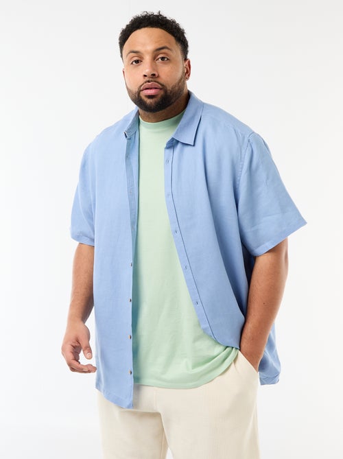 Camisa de manga curta em linho - Kiabi