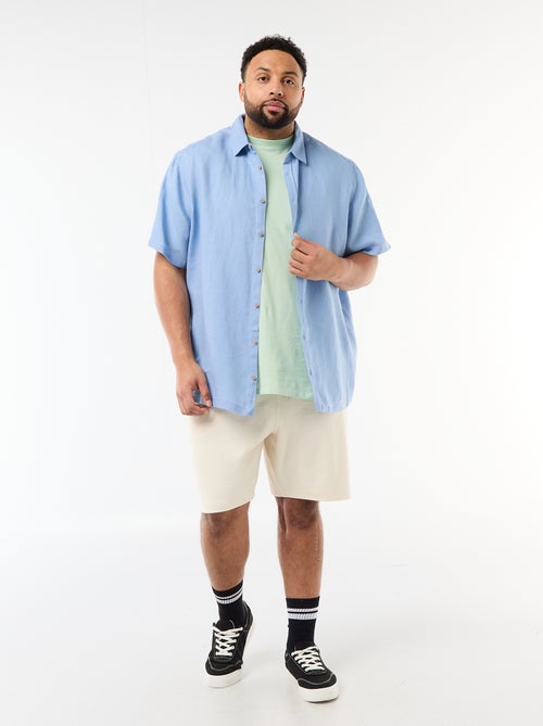 Camisa de manga curta em linho - Kiabi