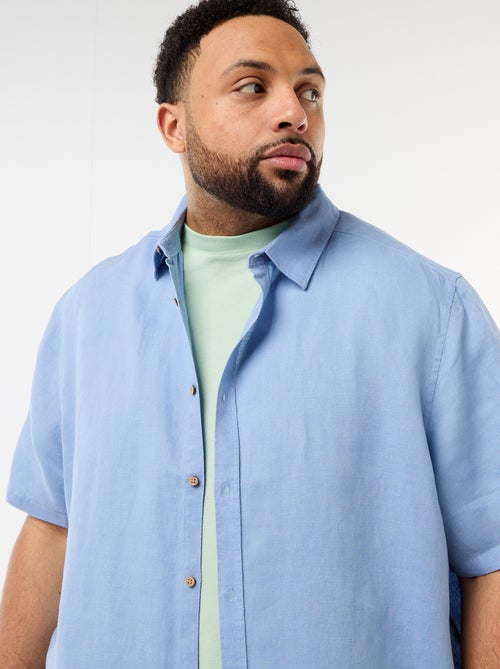 Camisa de manga curta em linho - Kiabi