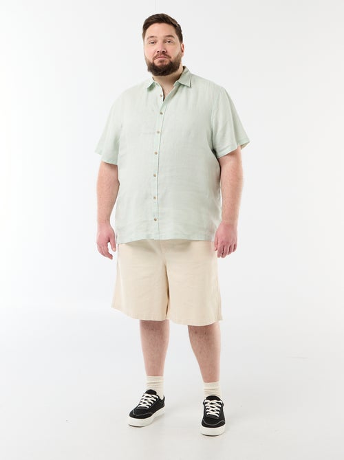 Camisa de manga curta em linho - Kiabi