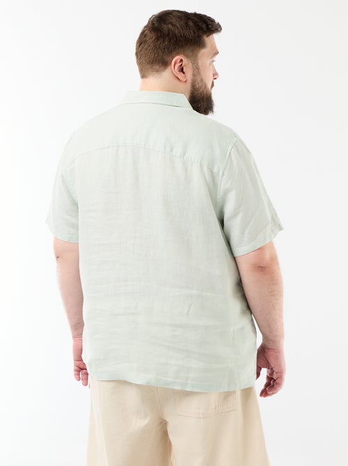 Camisa de manga curta em linho - Kiabi