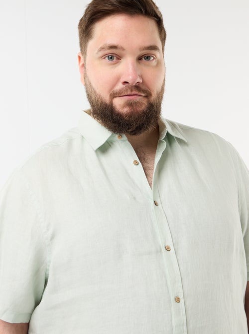 Camisa de manga curta em linho - Kiabi