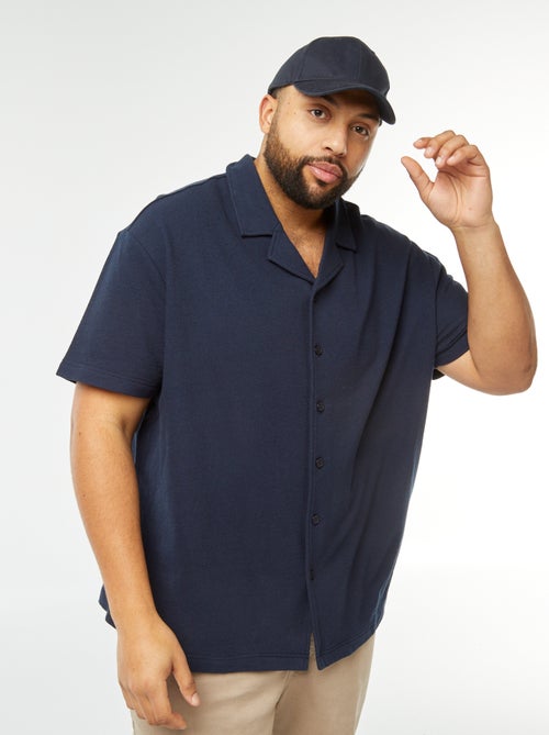 Camisa de manga curta em malha casual - Kiabi