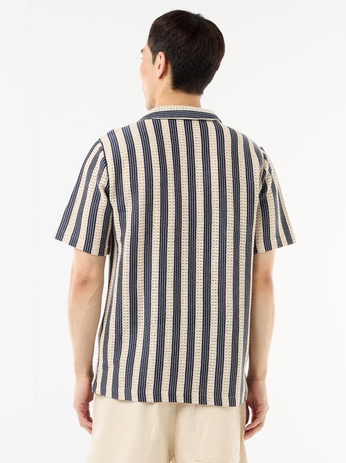 Camisa de manga curta em malha de crochê - Kiabi