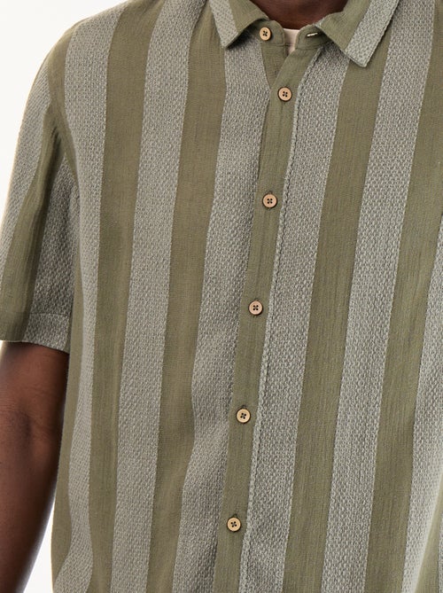 Camisa de manga curta em malha de croché - Kiabi Camisa de manga curta em malha de croché - Kiabi