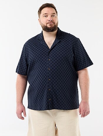 Camisa de manga curta em malha fantasia