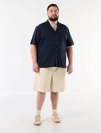 Camisa de manga curta em malha fantasia