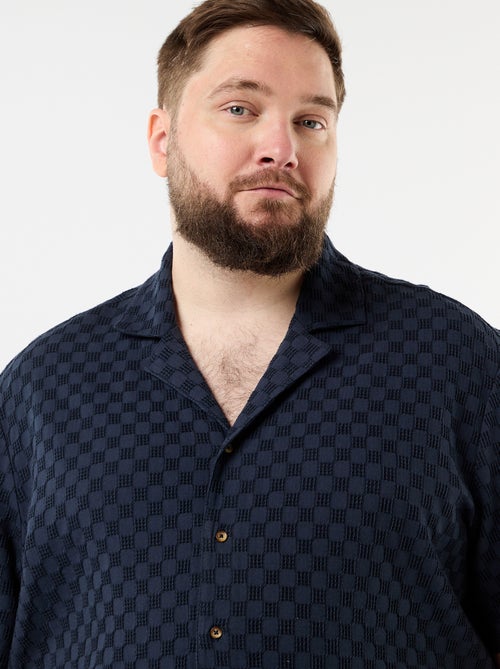 Camisa de manga curta em malha fantasia - Kiabi