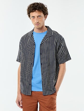 Camisa de manga curta em malha fantasia