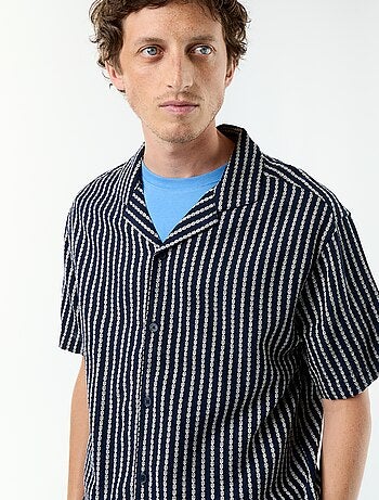 Camisa de manga curta em malha fantasia