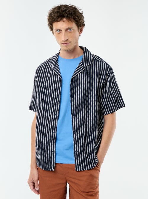 Camisa de manga curta em malha fantasia - Kiabi