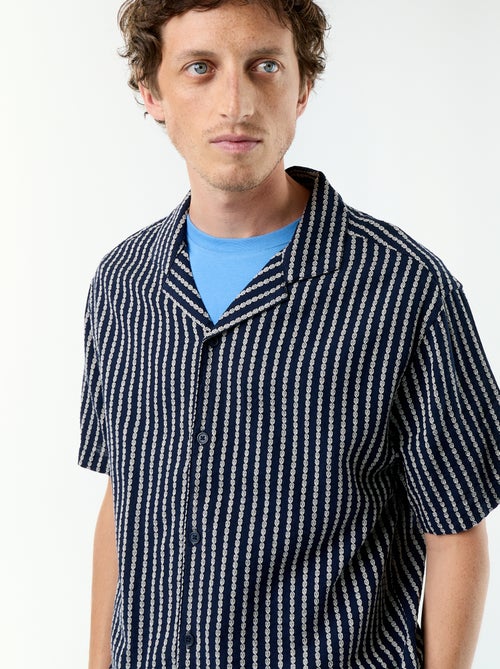 Camisa de manga curta em malha fantasia - Kiabi