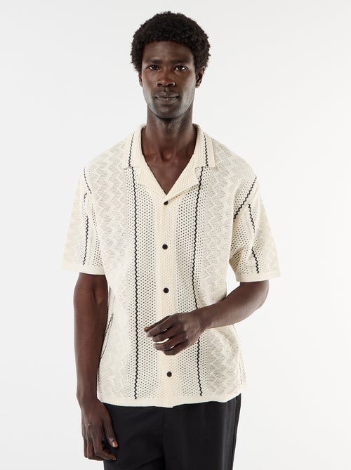 Camisa de manga curta em malha fantasia - Kiabi