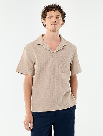 Camisa de manga curta em malha fantasia